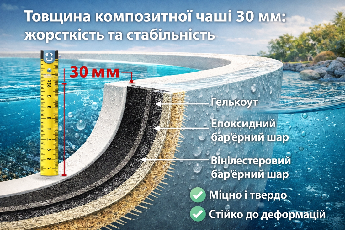 Товщина композитної чаші 30 мм: жорсткість та стабільність