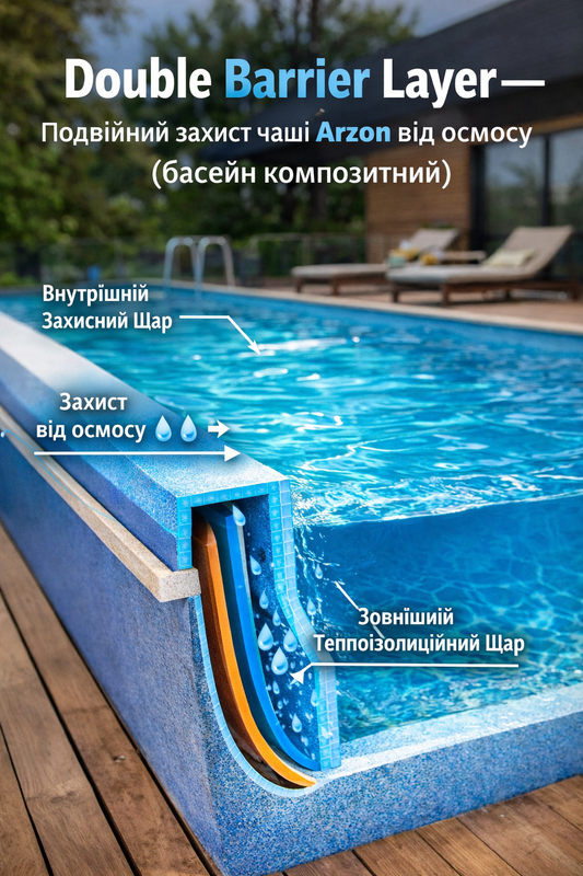 Double Barrier Layer — подвійний захист чаші Arzon від осмосу